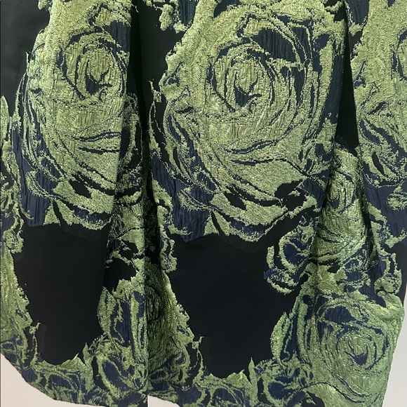 THEIA Women’s Green Metallic Floral Jacquard Organza Cocktail Dress Size 6 - Picture 5 of 11